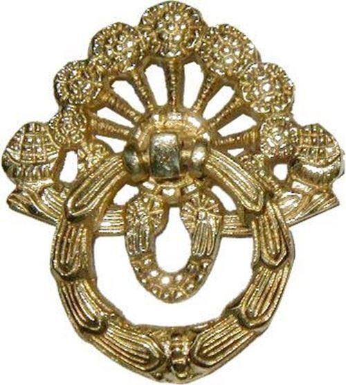 3-1/16" Victorian Style Ring Pull Brass