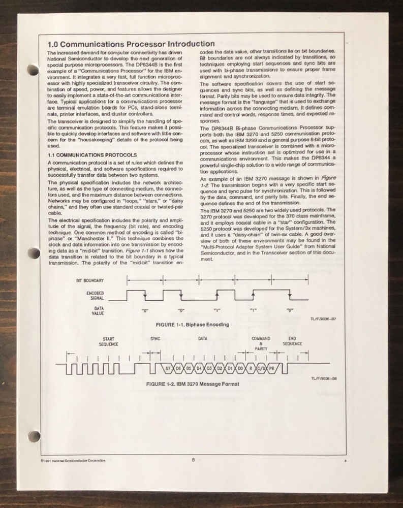 National Semiconductor - DP8344B Biphase Communications Processor - BCP (1991)