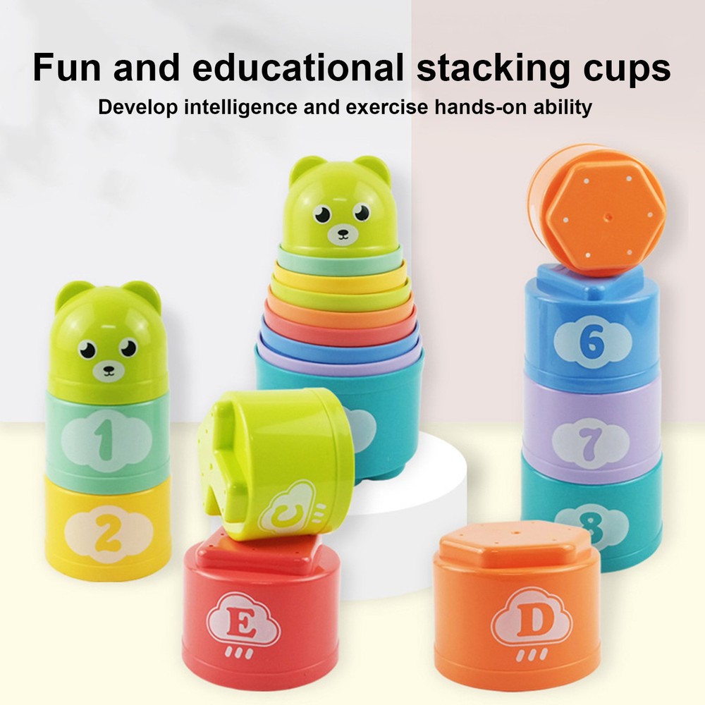 Stacking Cups Educational Nesting Cups Number Letter Stacking Cups Toy Fun Cute