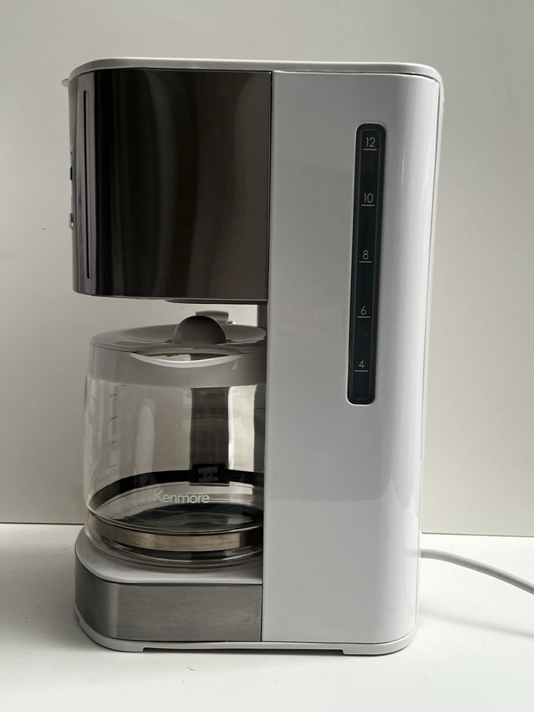 Kenmore 12 Cup White/Stainless Aroma Control Programmable Coffee Maker EUC