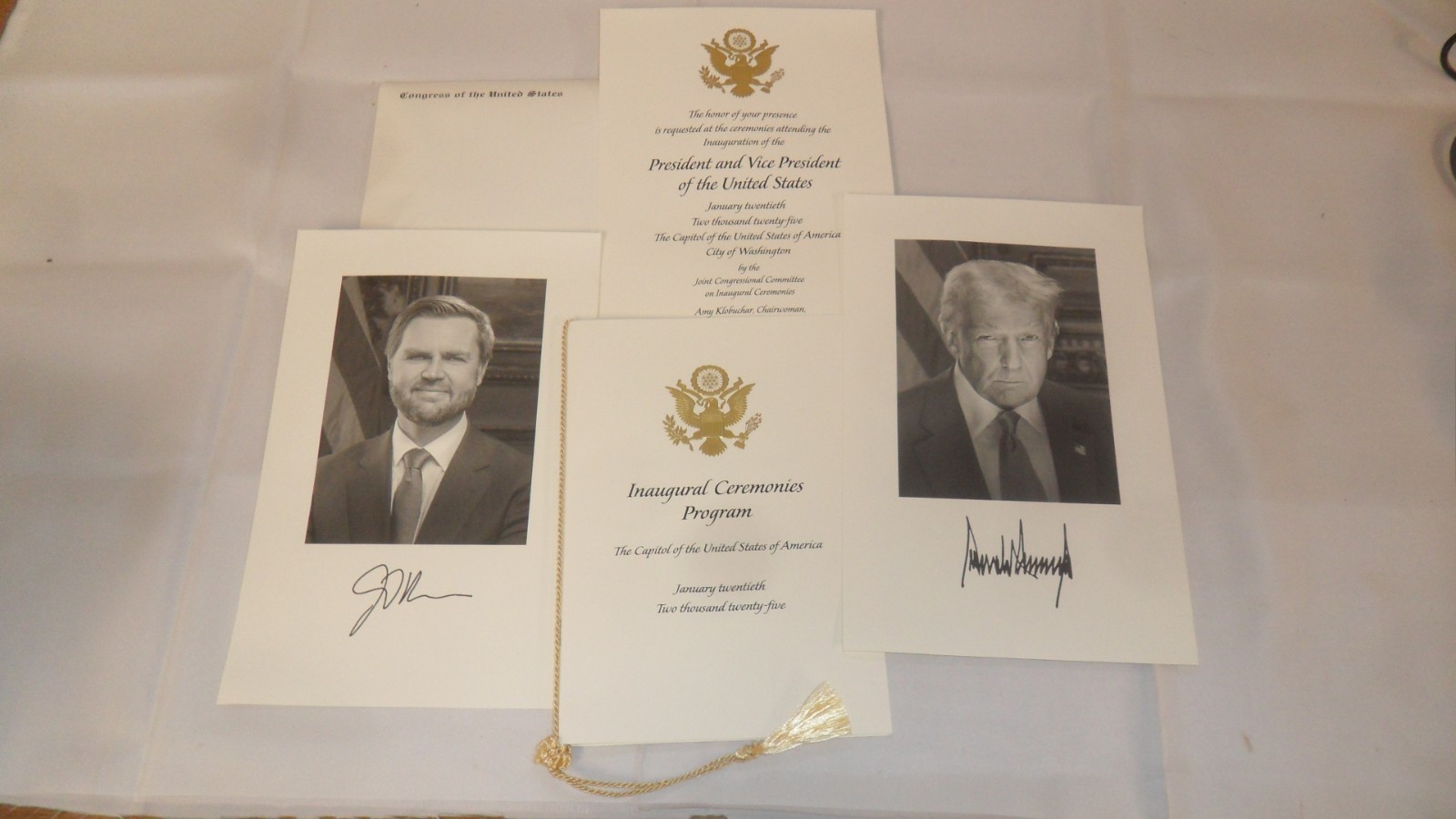 RARE! Official TRUMP VANCE 2025 Inauguration Congressional Invitation+Program