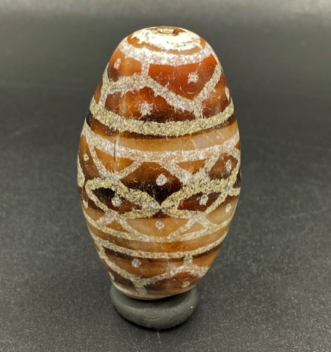 Old Ancient Antique Indo Tibetan Phum Dzi Tian Zhu Himalayan Amulet Agate Bead