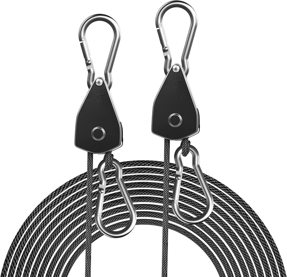 Adjustable Rope Hanger 2-Pack - 75 lbs Load Capacity for Versatile Hanging Use