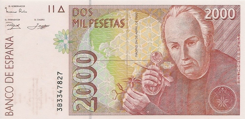 SPAIN 2000 PESETAS P-164 1992 (1996) UNC