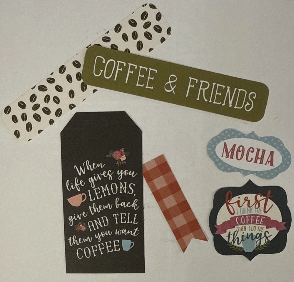 COFFEE FRAMES & TAGS EPHEMERA Die-Cut Set(33pc) Echo Park•Drinks•Card Making•