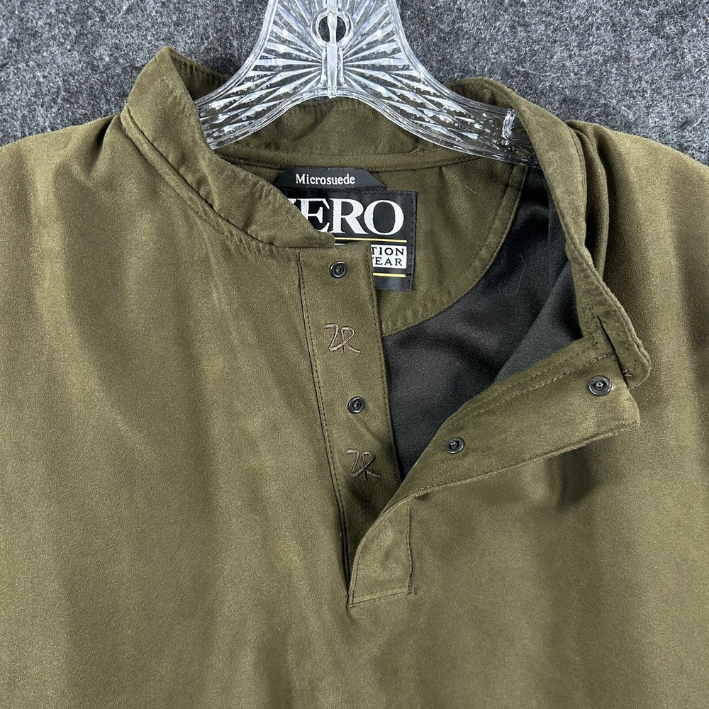 Zero Restriction Vest Men’s Medium Brown Microsuede Golf Lined Pockets Snap