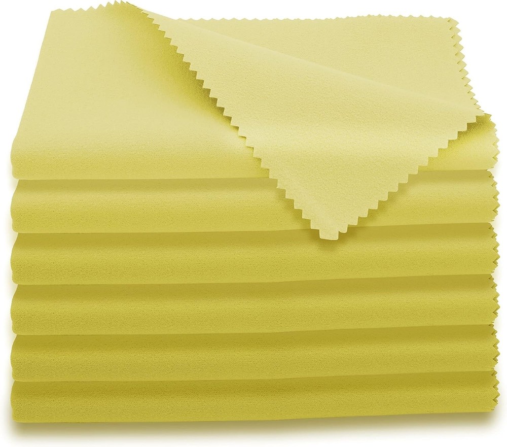 Versatile Yellow Microfiber Cloths for Musical Instruments - 12"x12" 6-Pack