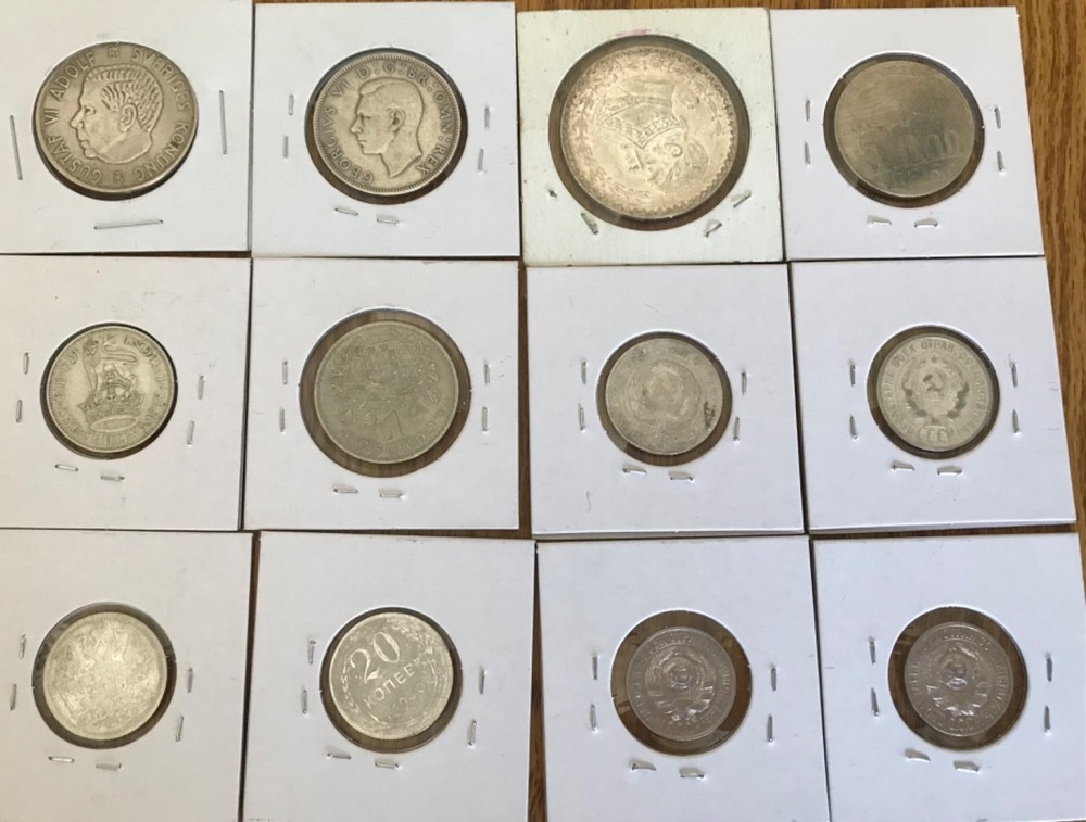 World Silver Coins. 10 total