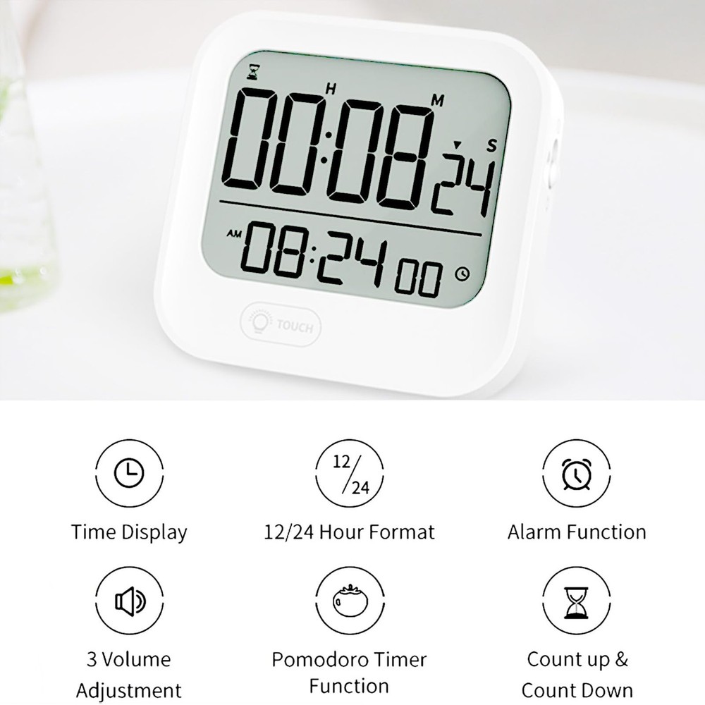 Small Vibration Alarm Clock, Pomodoro Countdown Timer for Training, Digital M...