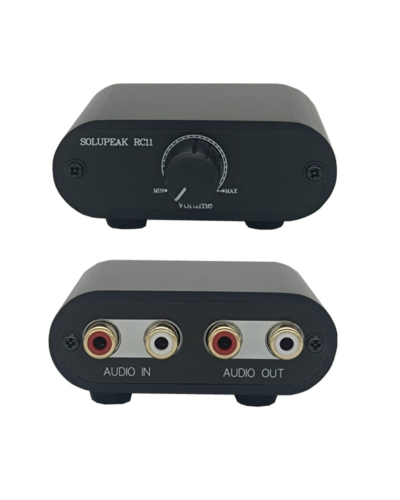 RCA Audio Volume Controller, Line Volume Control Box, Mini Attenuator Knob -RC11