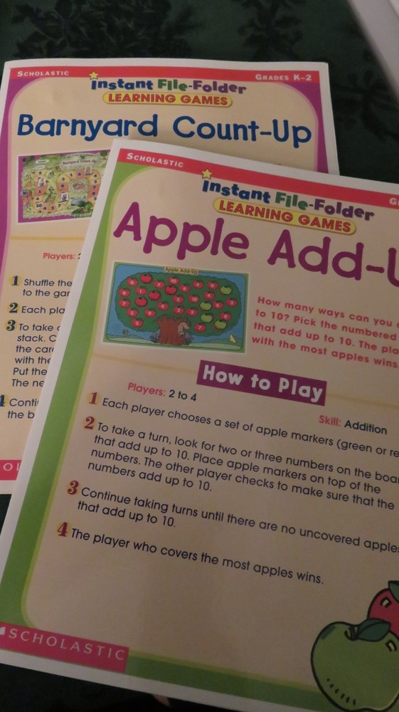 Scholastic Instant File Folder Learning Games Adding and Counting Set