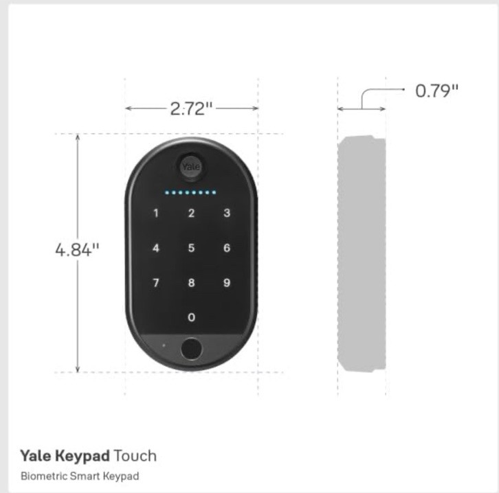 Yale Keypad Touch, Fingerprint Door Lock, Keyless Entry, Pin Code Entry