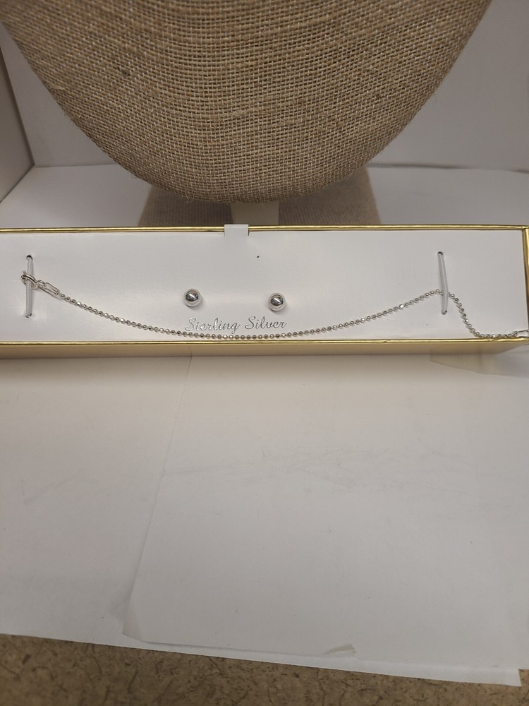 925 Earring & Bracelet Set 7.25"