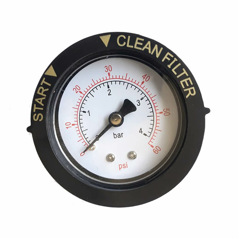 2" Black Case - Lower Mount POOL FILTER PRESSURE GAUGE