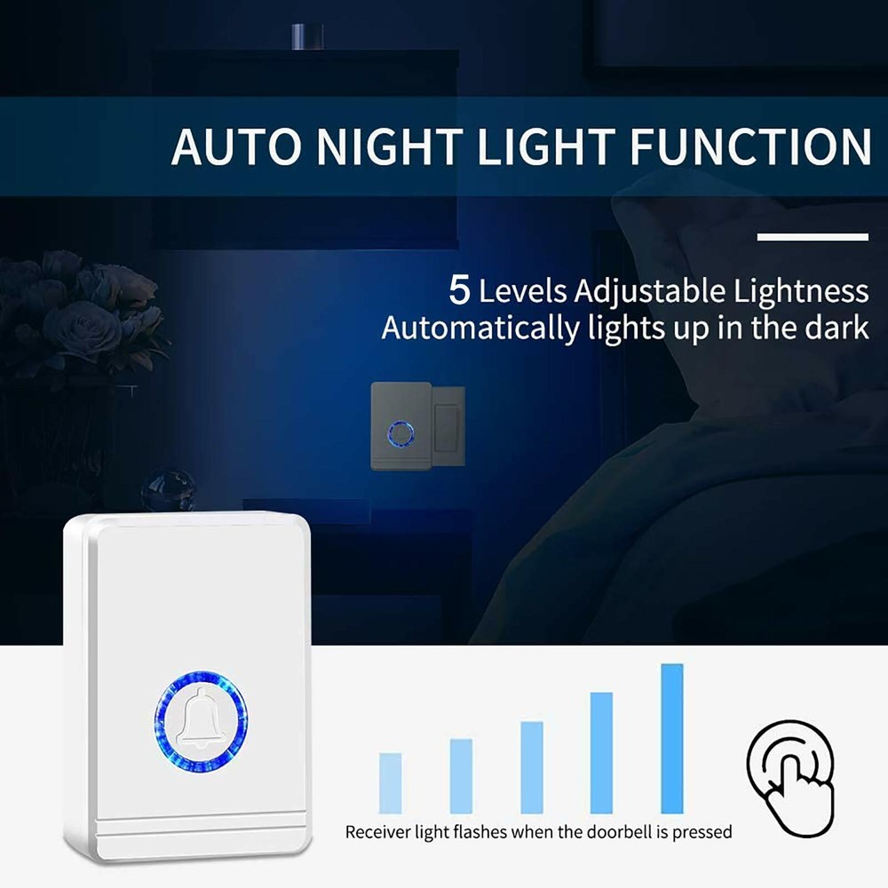 Door Open Sensor Chime Magnetic Sensor Alarm 48 Chime Wireless for Home Security