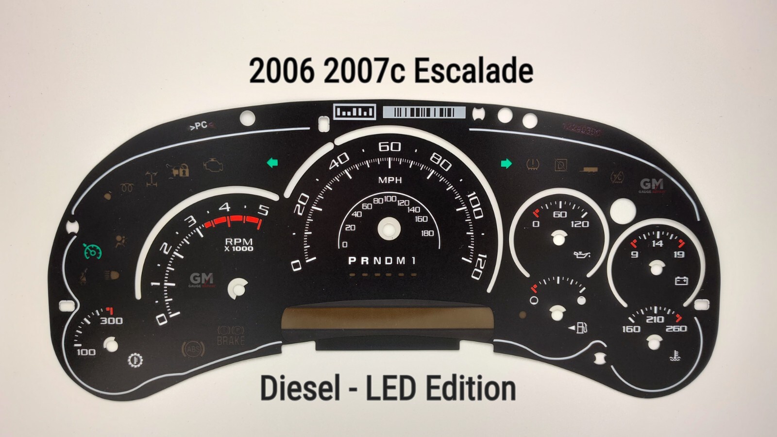 Escalade Gauge Face LED Edition for Silverado Sierra 2006 2007 Diesel Clusters