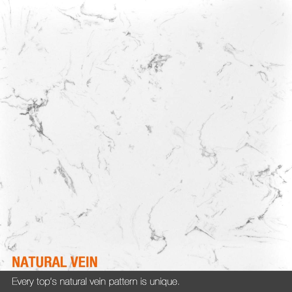 21 in. White Stone for Vanity Sink Top Glossy