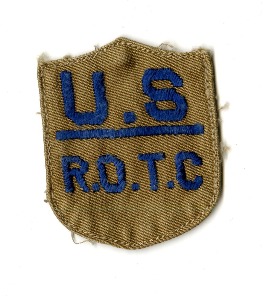 US ROTC Medium Blue Thread on Khaki Twill WWII Vintage