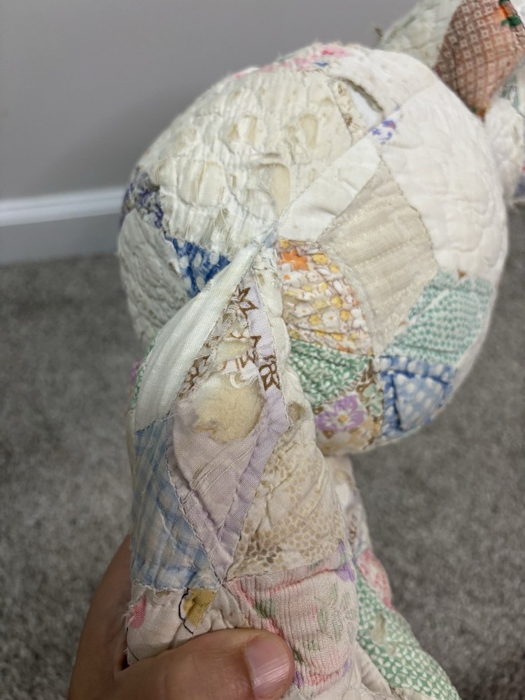 Homemade Patchwork Quilted 20” Mouse Has Been Well Loved