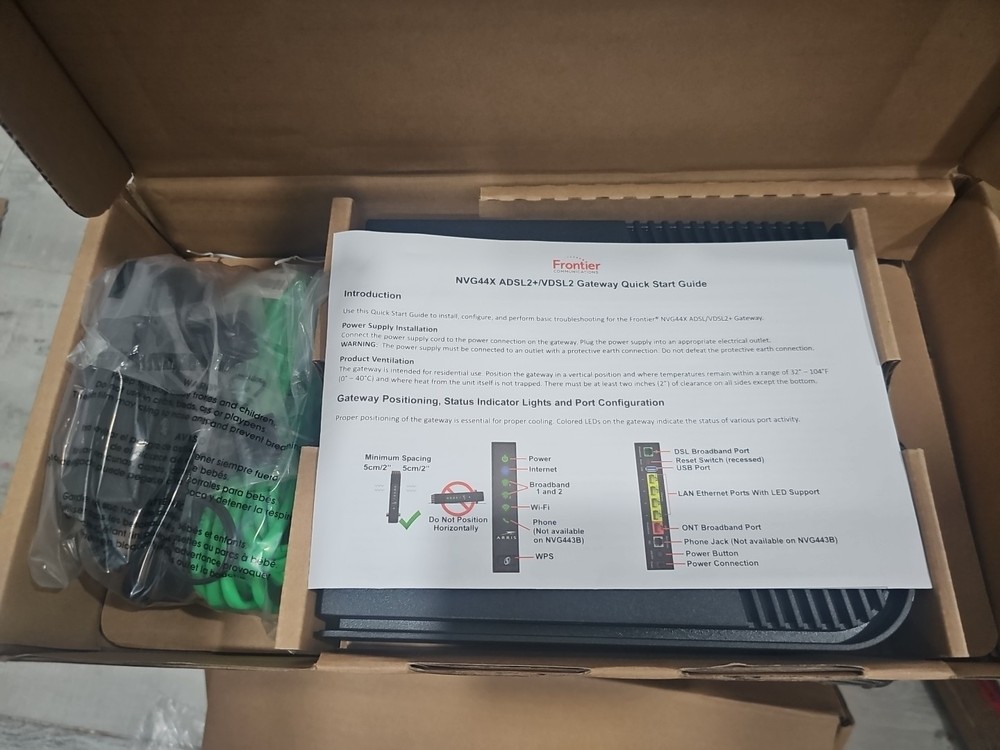 ARRIS Frontier Model NVG448B Router/Modem Combo