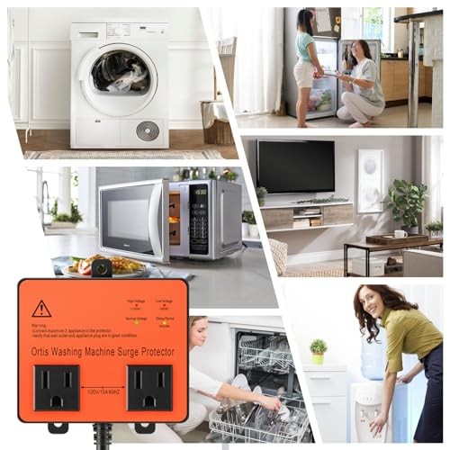 Washing Machine Surge Protector, Double Outlet Voltage Protector for Home