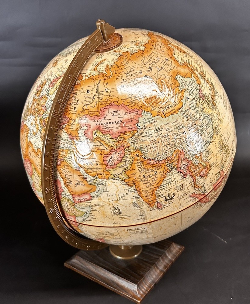 Replogle World Classic 12” Raised Relief Globe with Wood Base