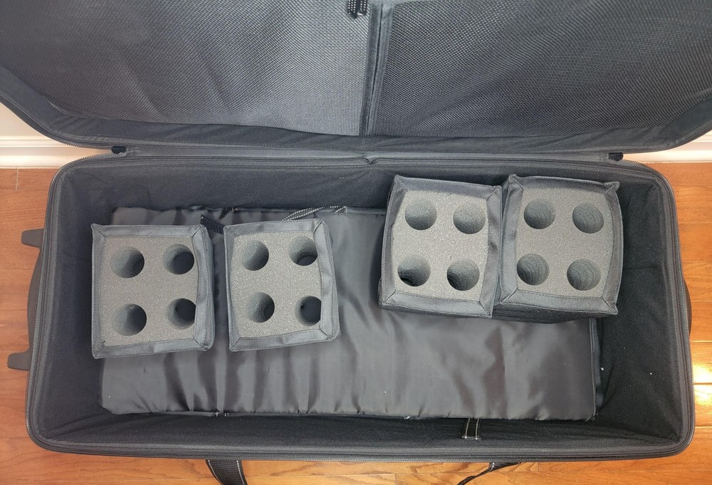 Dynaphos Multi-Kit Rolling Travel Case Padded Lighting Storage with Foam Inserts