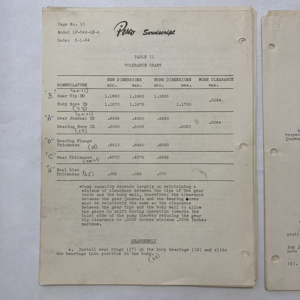 Pesco Serviscript Model 1P-349-LE-4 Series