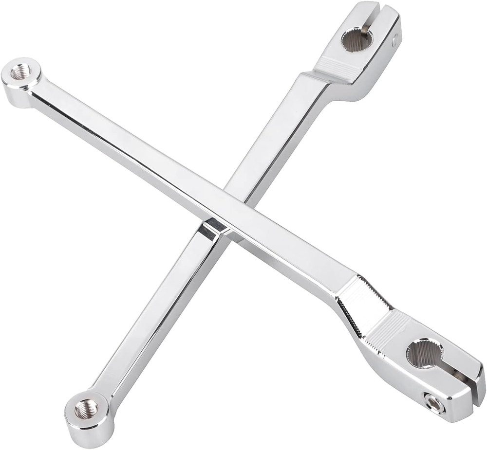 Chrome 9.84" Extended Shifter Lever Heel Toe Shift Levers Set Compatible with Ha