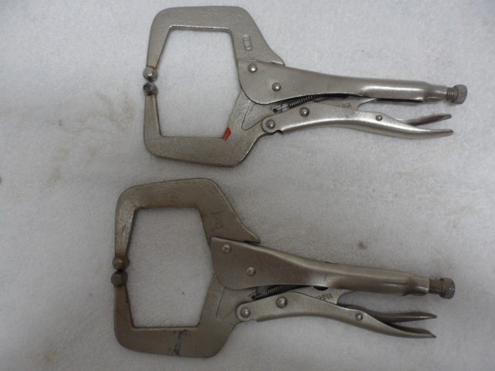 2 - Locking Pliers 11" Welding Plain Head Locking C Clamps