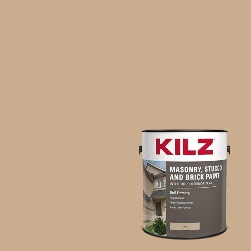 Tan Flat Paint – Self-Priming Solution for Masonry, Brick & Stucco