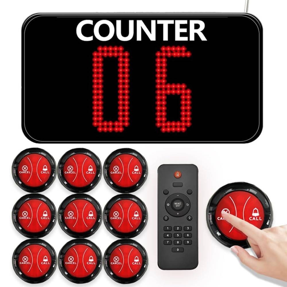 Take a Number System Wireless Queue Call System Show 2-Digit Counter Number