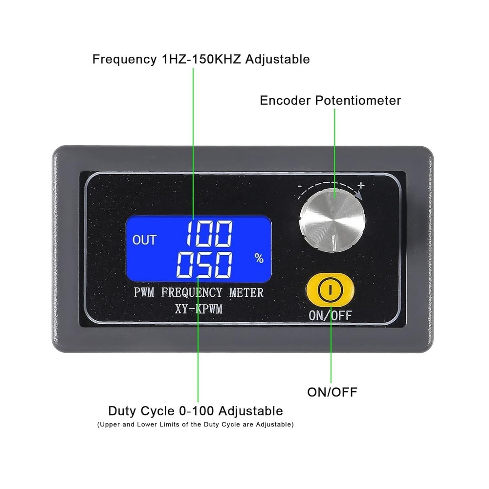 2pcs High Precision Frequency Signal Generator with Rotary Switch & LCD Display