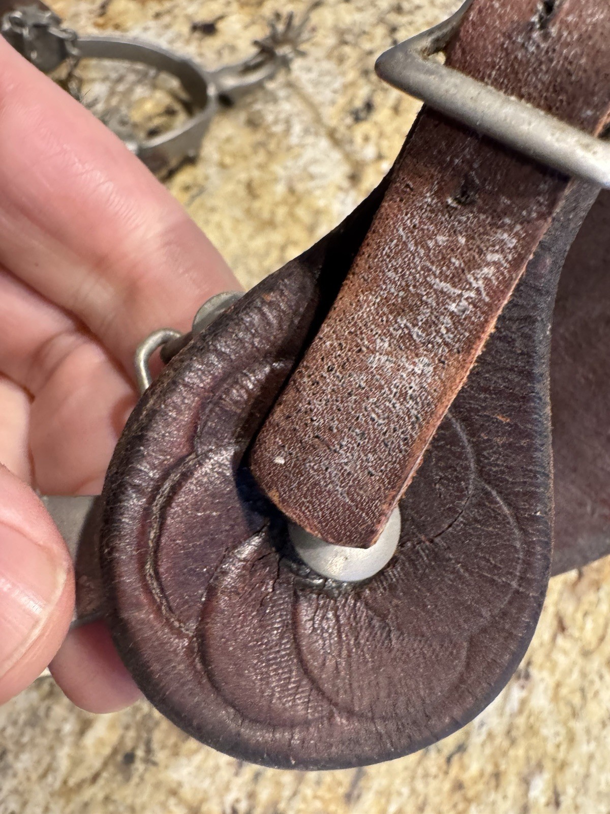 Vintage Western Cowboy Cowgirl Spurs Leather Strap As Found