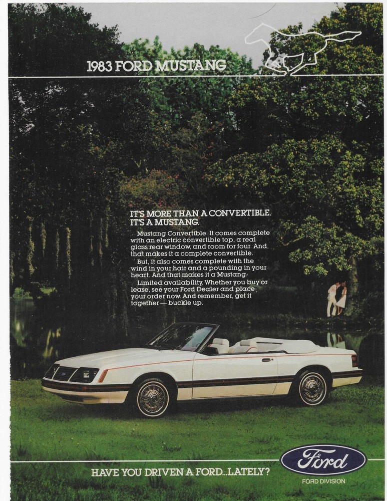 1983 FORD MUSTANG   ORIGINAL PRINT AD