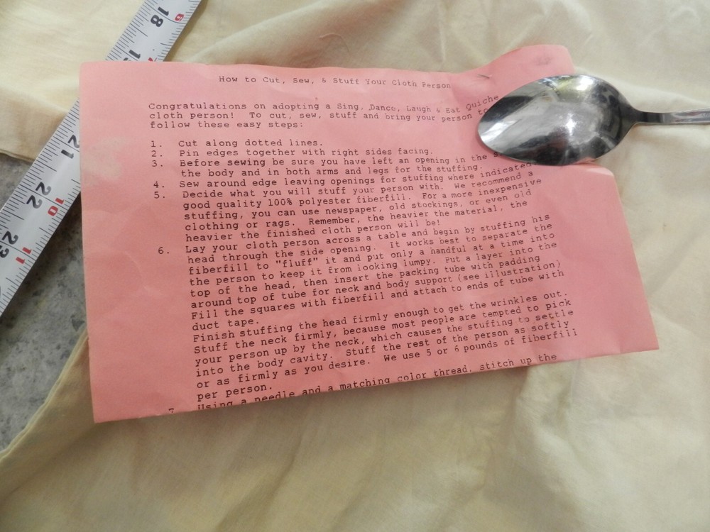 doll you sew and stuff with directions