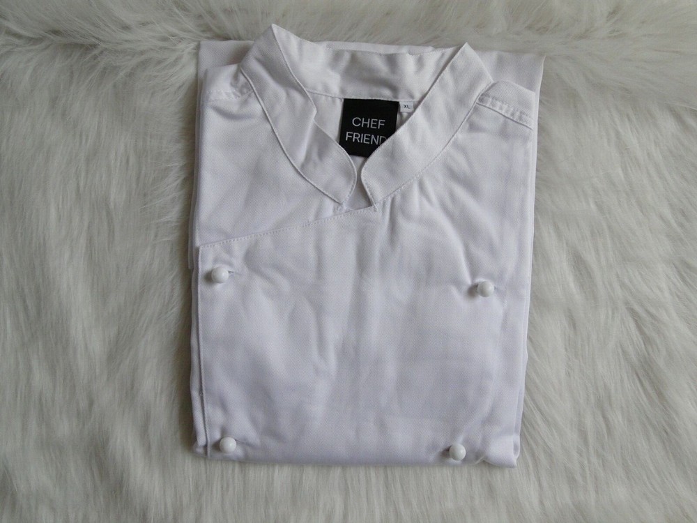 Unisex White Chef Jacket with Short Sleeves