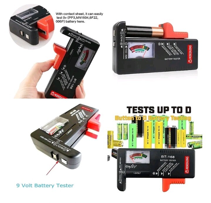 Universal - Battery Tester For AA AAA C D 9V Button Cell Batteries USA - Checker
