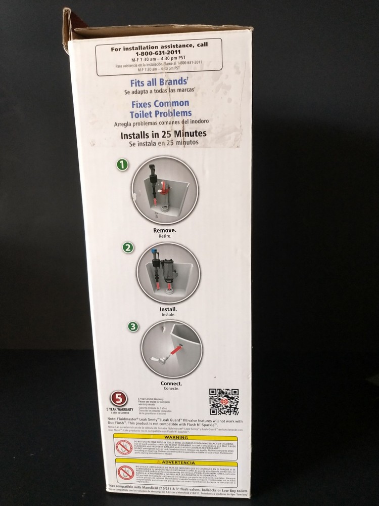 Fluidmaster 550DFRK-1 DuoFlush Complete Fill & Dual Flush Conversion System