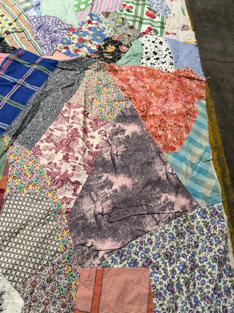 Vintage Handmade Crazy Quilt Patchwork Scrap 81x34