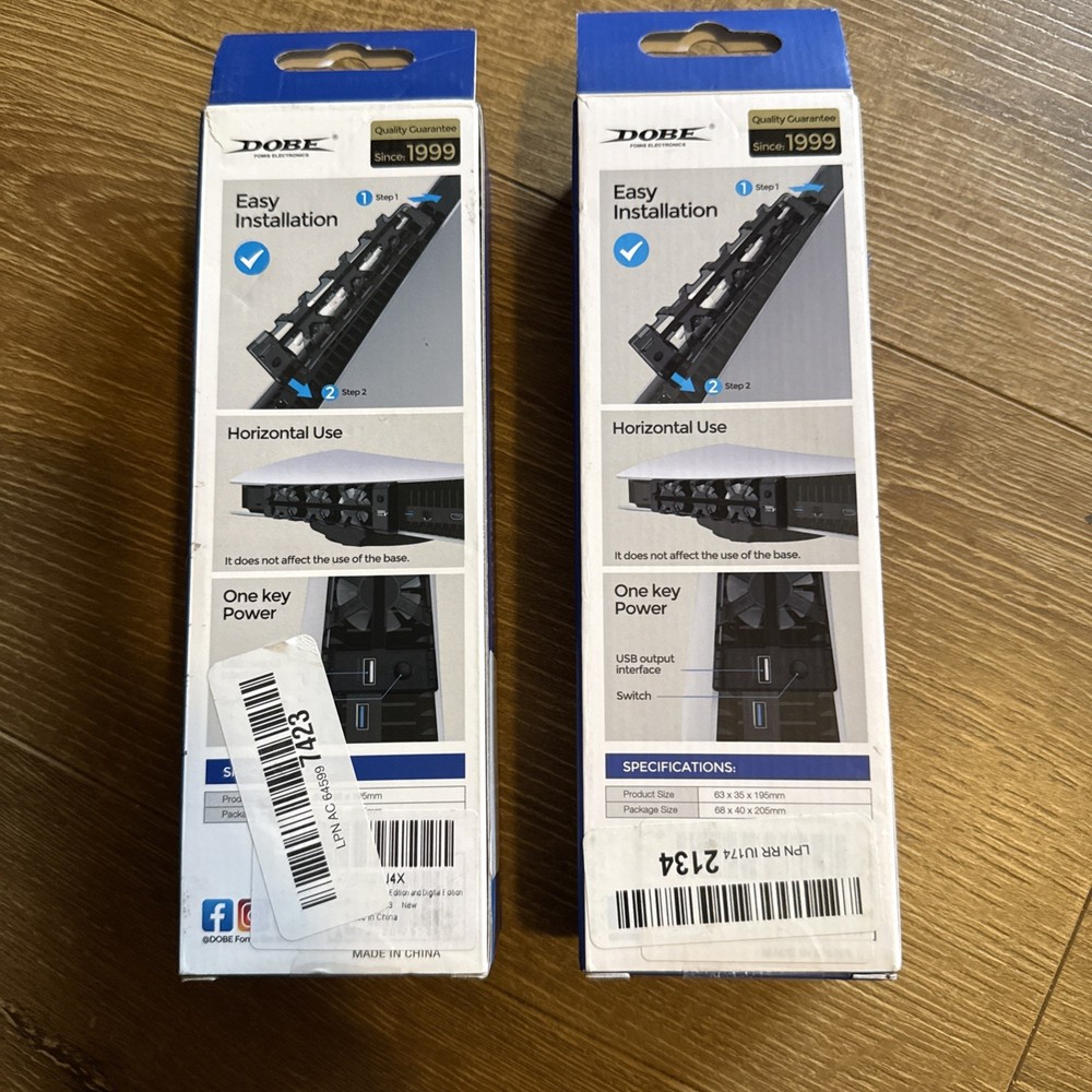 PS5 Cooling Fans 2 Pack Dobe, Super Wind, LED Light, USB, Easy Installation