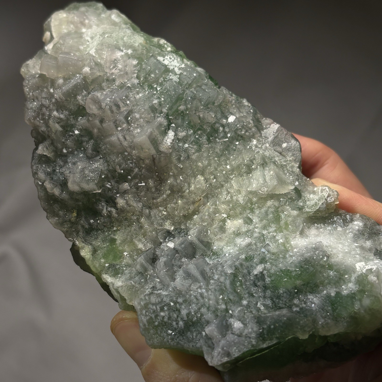 Natural Green Fluorite with Quartz on Crystal Raw Mineral Specimen Healing Large