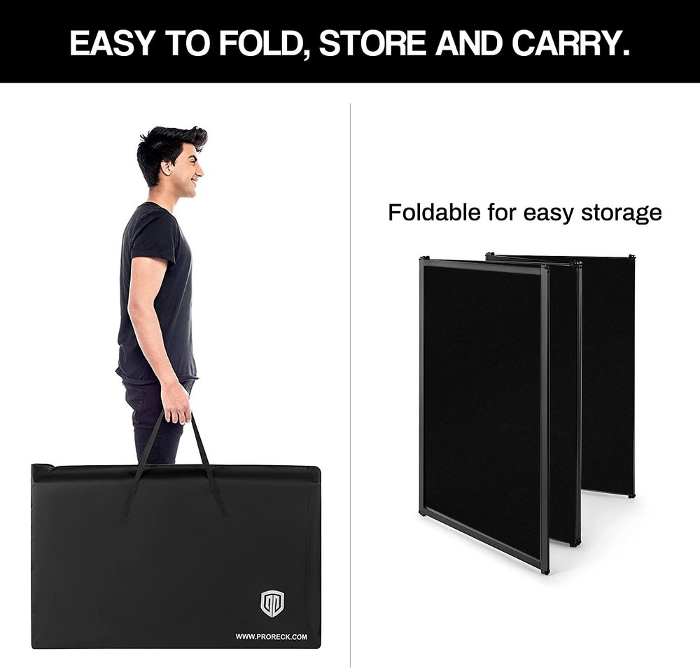 PRORECK 4-Panel DJ Facade Black White Scrims Foldable Metal Event Booth Carry Ca