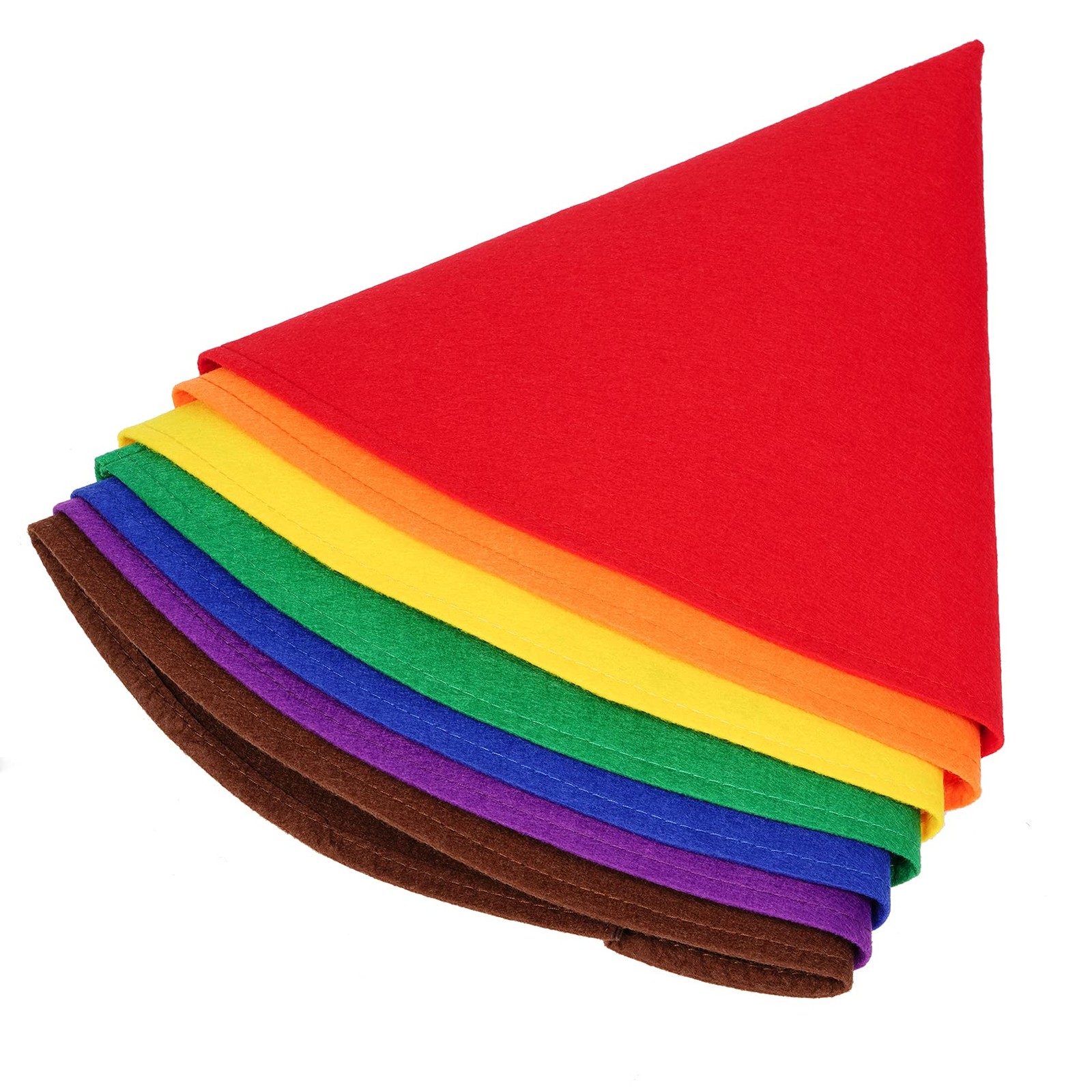 Fengek 7 Packs Christmas Gnome Hats, Felt Cone Dwarf One Size, Multicolor