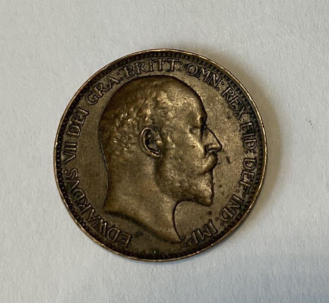 1908 Great Britain Farthing Nice XF KM 792