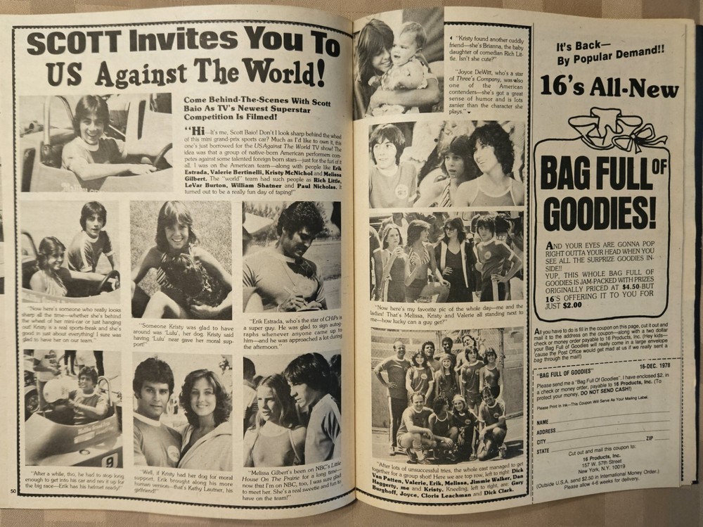 16 Magazine December 1978 KISS, ROLLERS, GARRETT, GIBB