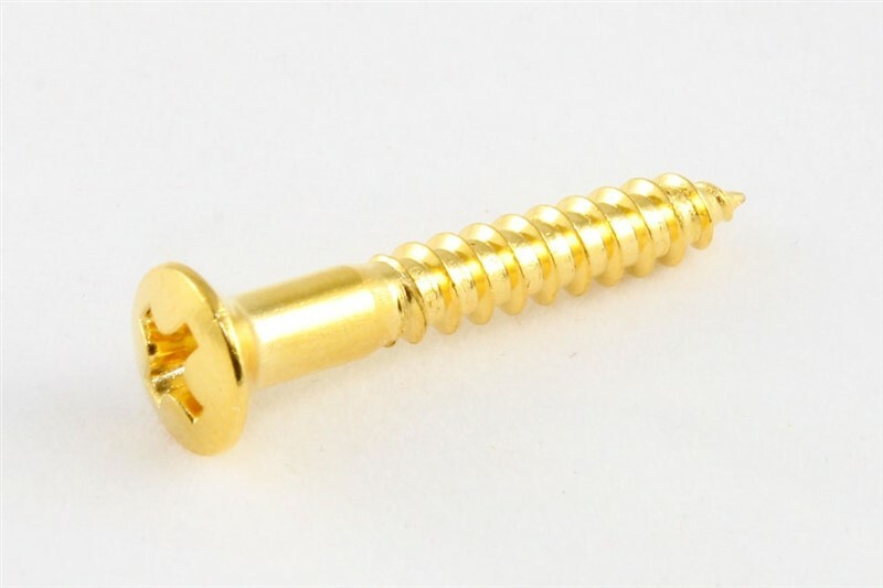 NEW - Strap Button Screws (4), Phillips Head - GOLD