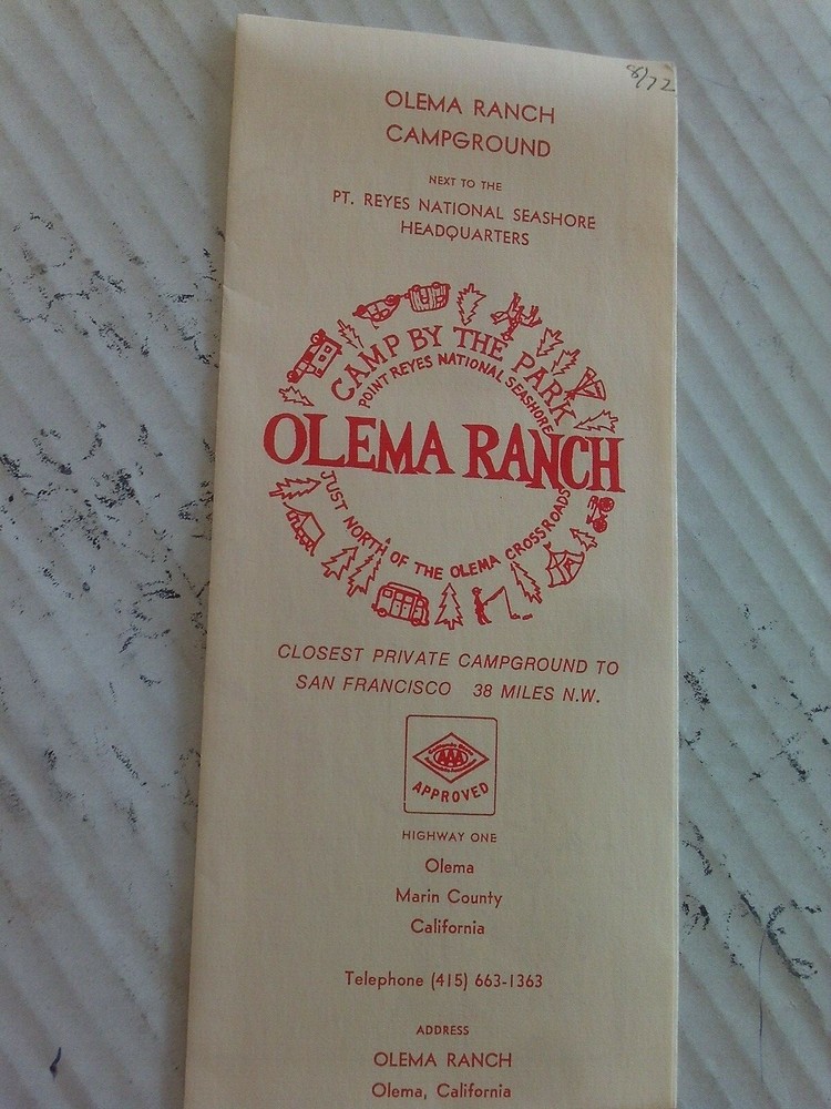 1972 OLEMA RANCH CAMPGROUNDS BROCHURE