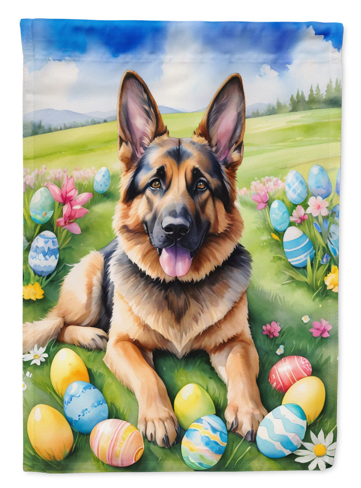 German Shepherd Easter Egg Hunt Garden Flag