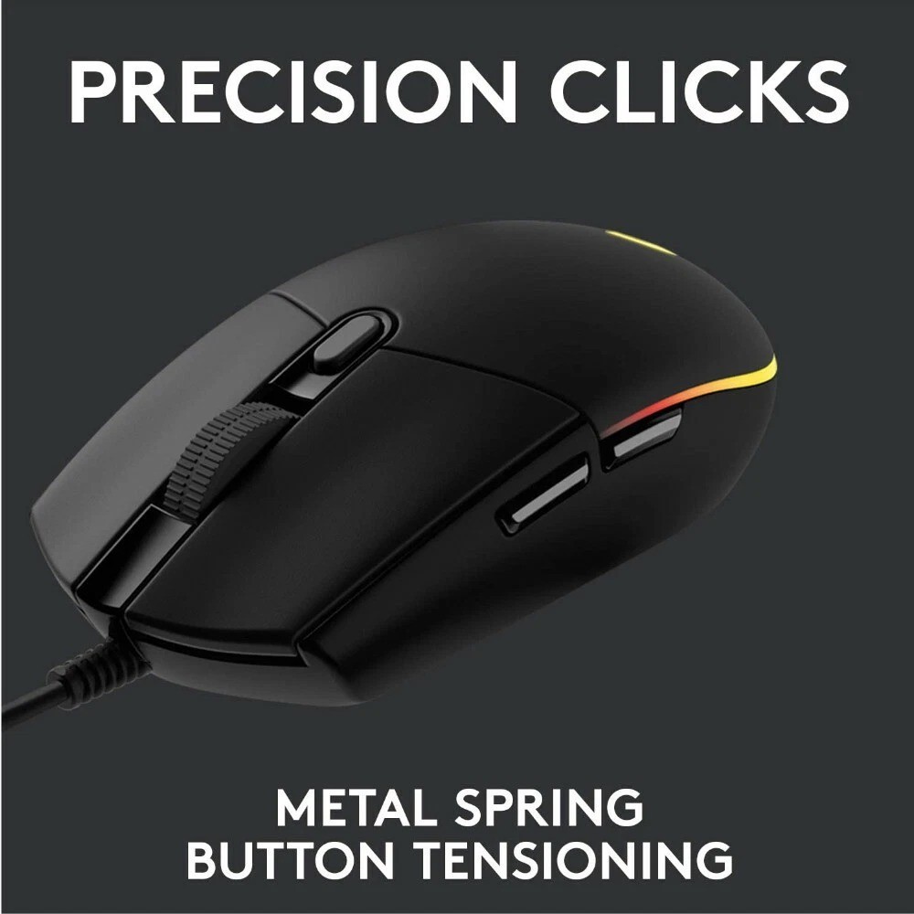 Logitech G203 LightSync Wired Gaming Mouse-Black-RGB